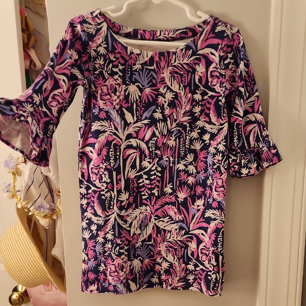Lilly Pulitzer XS (2t-3t) Pink And Purple 3/4 Sleeve Dress